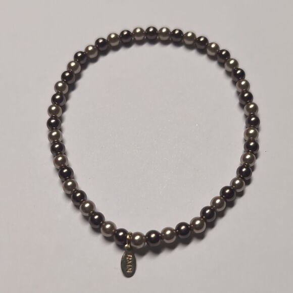 536 RMN Faux Pearl Beaded Stretch Bracelet - Picture 4 of 4